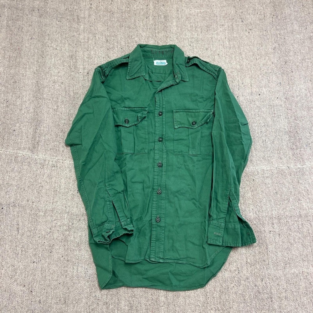 Vintage Texstyle Button Up Shirt Mens Medium‎ Green 1960s